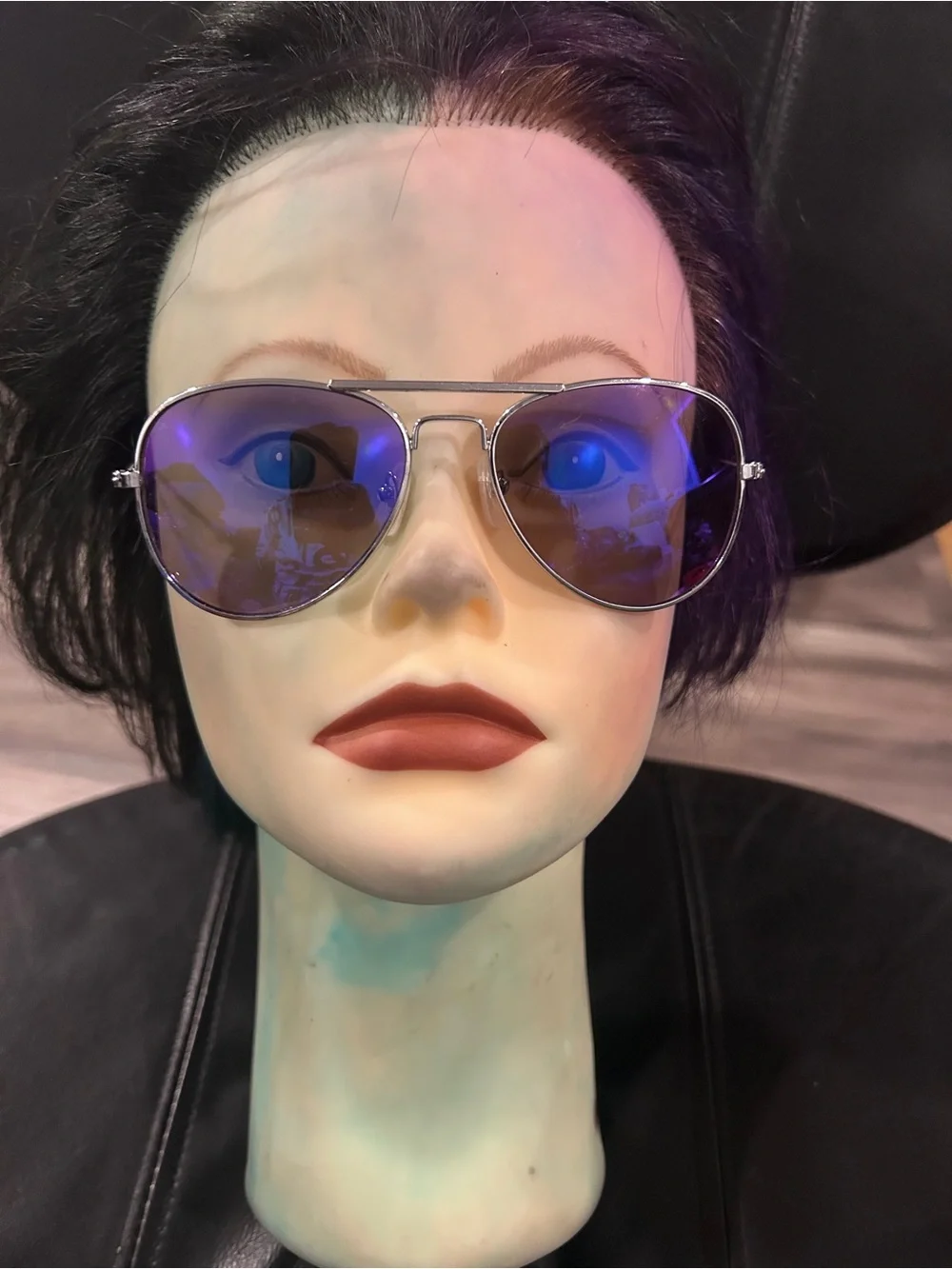 Aviator Sunglasses with Blue Mirror Lenses - Unbranded Youth size